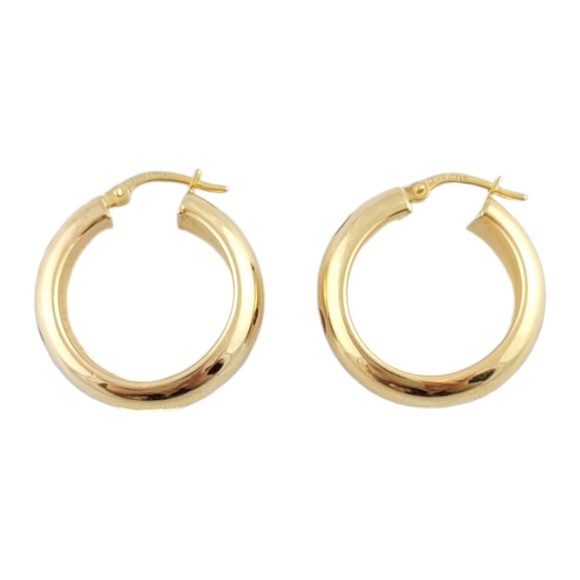 14K Yellow Gold Hoop Earrings #15869 - Picture 4 of 9